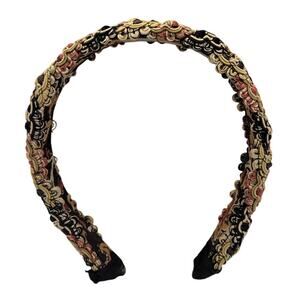 Curried Myrrh Embroidered Headband Stitched Boho Beautiful